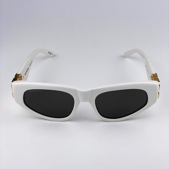 Balenciaga BB0095S 012 Sunglasses White Gold Logo Grey Cat Eye Unisex main image 11